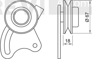 Trevi Automotive TA1463 - Ролик натяжителя, клиновой ремень autodnr.net