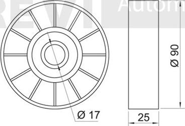 Trevi Automotive TA1464 - Паразитний / провідний ролик, поліклиновий ремінь autocars.com.ua