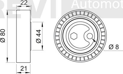 Trevi Automotive TA1467 - Паразитний / провідний ролик, поліклиновий ремінь autocars.com.ua