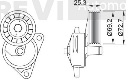 Trevi Automotive TA1493 - Натягувач ременя, клинові зуб. autocars.com.ua