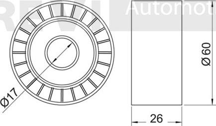 Trevi Automotive TA1662 - Паразитний / провідний ролик, поліклиновий ремінь autocars.com.ua