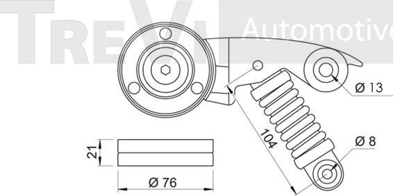 Trevi Automotive TA1869 - Натягувач ременя, клинові зуб. autocars.com.ua