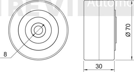 Trevi Automotive TA1918 - Паразитний / провідний ролик, поліклиновий ремінь autocars.com.ua
