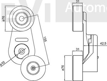 Trevi Automotive TA2007 - Натягувач ременя, клинові зуб. autocars.com.ua