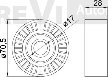 Trevi Automotive TA2076 - Паразитний / провідний ролик, поліклиновий ремінь autocars.com.ua