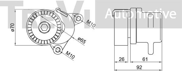 Trevi Automotive TA2168 - Натягувач ременя, клинові зуб. autocars.com.ua