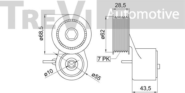 Trevi Automotive TA2179 - Натяжитель, поликлиновый ремень autodnr.net