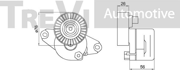 Trevi Automotive TA2202 - Натягувач ременя, клинові зуб. autocars.com.ua