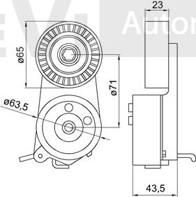 Trevi Automotive TA2225 - Натягувач ременя, клинові зуб. autocars.com.ua