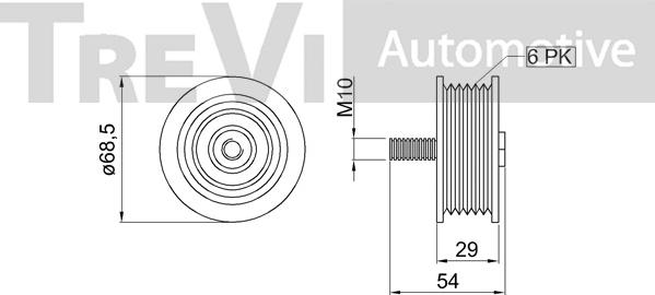 Trevi Automotive TA2269 - Паразитний / провідний ролик, поліклиновий ремінь autocars.com.ua