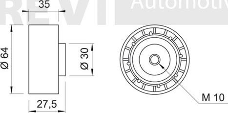 Trevi Automotive TD1019 - Паразитний / Провідний ролик, зубчастий ремінь autocars.com.ua