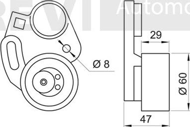 Trevi Automotive TD1266 - Натяжна ролик, ремінь ГРМ autocars.com.ua