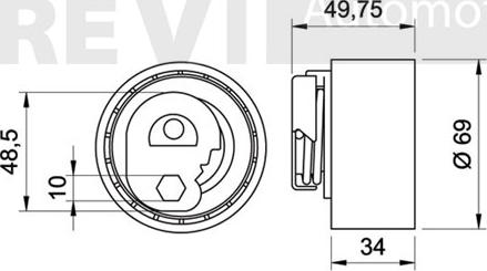 Trevi Automotive TD1521 - Натяжна ролик, ремінь ГРМ autocars.com.ua