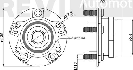 Trevi Automotive WB1045 - Комплект підшипника маточини колеса autocars.com.ua