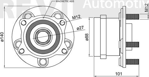 Trevi Automotive WB1059 - Комплект підшипника маточини колеса autocars.com.ua