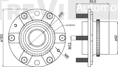 Trevi Automotive WB1101 - Комплект підшипника маточини колеса autocars.com.ua