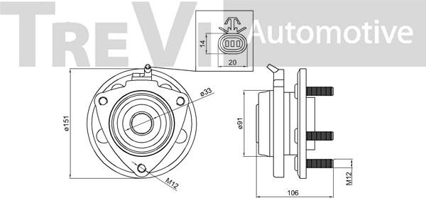 Trevi Automotive WB1109 - Комплект підшипника маточини колеса autocars.com.ua