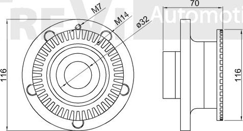 Trevi Automotive WB1113 - Комплект підшипника маточини колеса autocars.com.ua