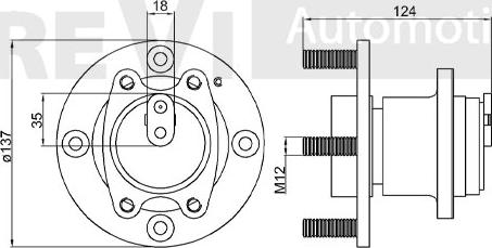 Trevi Automotive WB1153 - Комплект підшипника маточини колеса autocars.com.ua