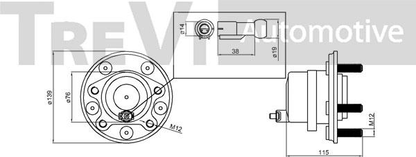 Trevi Automotive WB1161 - Комплект підшипника маточини колеса autocars.com.ua