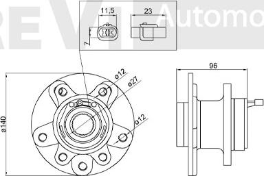 Trevi Automotive WB1163 - Комплект підшипника маточини колеса autocars.com.ua