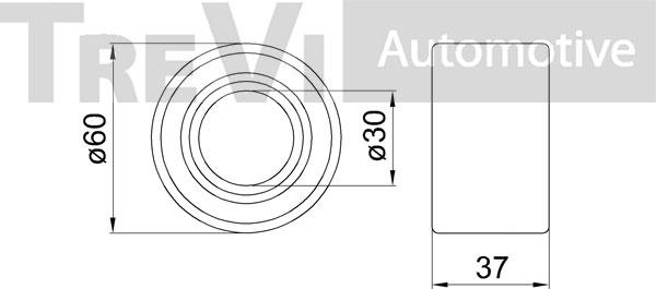 Trevi Automotive WB1207 - Комплект підшипника маточини колеса autocars.com.ua