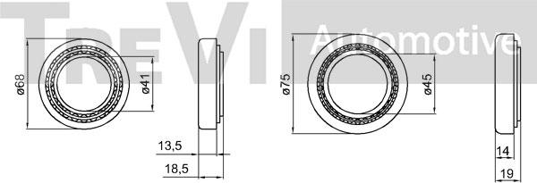Trevi Automotive WB1277 - Комплект подшипника ступицы колеса autodnr.net