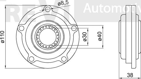 Trevi Automotive WB1290 - Комплект підшипника маточини колеса autocars.com.ua