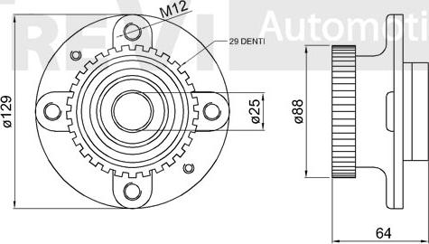 Trevi Automotive WB1338 - Комплект підшипника маточини колеса autocars.com.ua