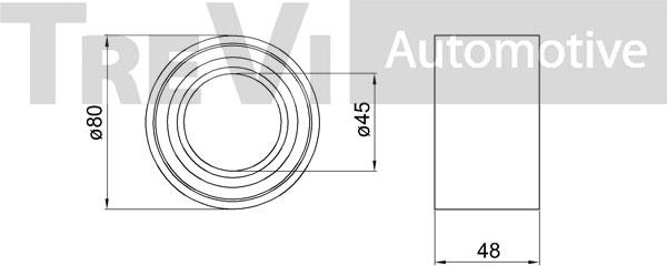 Trevi Automotive WB1602 - Комплект підшипника маточини колеса autocars.com.ua