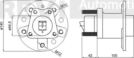 Trevi Automotive WB1648 - Комплект підшипника маточини колеса autocars.com.ua