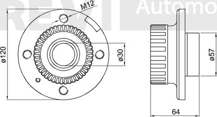 Trevi Automotive WB1662 - Комплект підшипника маточини колеса autocars.com.ua