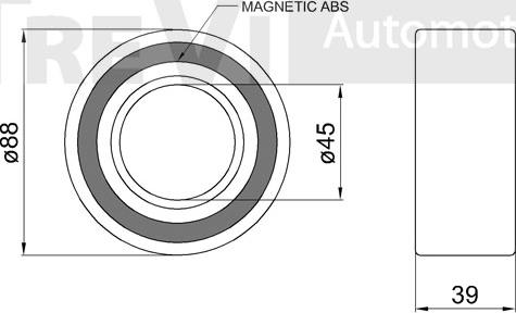 Trevi Automotive WB1713 - Комплект підшипника маточини колеса autocars.com.ua