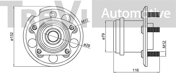 Trevi Automotive WB2176 - Комплект підшипника маточини колеса autocars.com.ua