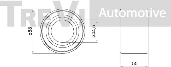 Trevi Automotive WB2216 - Комплект підшипника маточини колеса autocars.com.ua