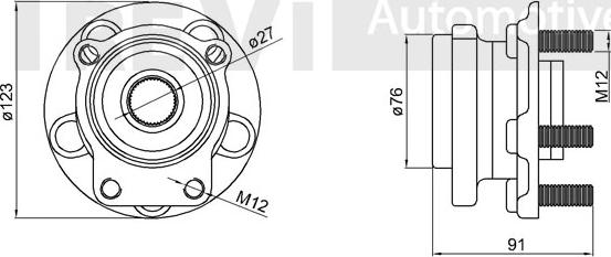 Trevi Automotive WB2217 - Комплект підшипника маточини колеса autocars.com.ua