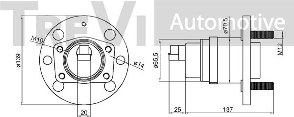 Trevi Automotive WB2246 - Комплект підшипника маточини колеса autocars.com.ua