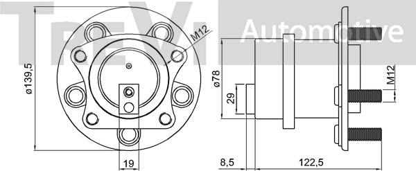 Trevi Automotive WB2307 - Комплект підшипника маточини колеса autocars.com.ua