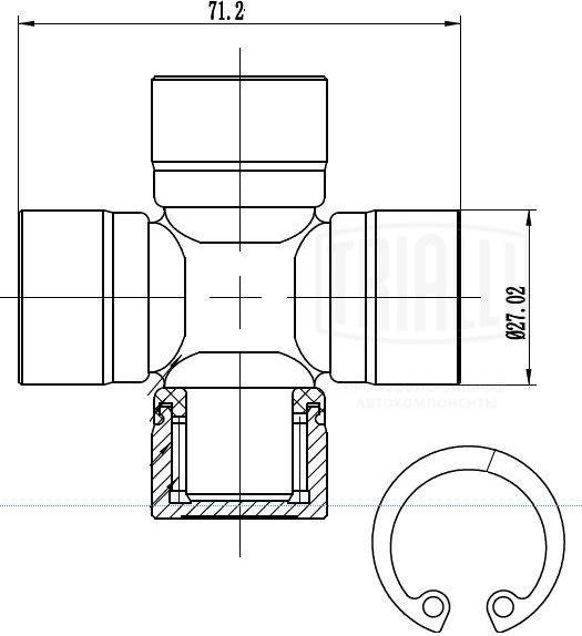 Trialli CC 517 - Шарнір, поздовжній вал autocars.com.ua