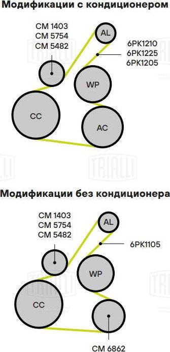 Trialli CM 5482 - Натяжитель, поликлиновый ремень autodnr.net