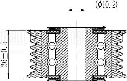 Trialli CM 5502 - Паразитний / провідний ролик, поліклиновий ремінь autocars.com.ua