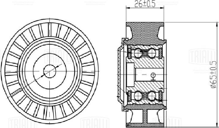 Trialli CM 5779 - Направляющий ролик, поликлиновый ремень avtokuzovplus.com.ua