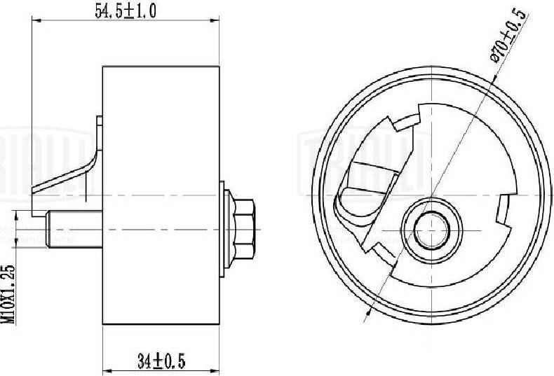 Trialli CM 6150 - Натяжна ролик, ремінь ГРМ autocars.com.ua