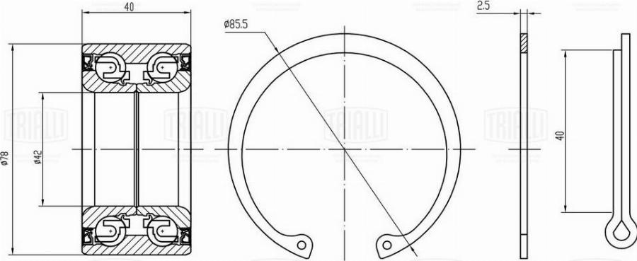 Trialli CS 0870 - Комплект подшипника ступицы колеса autodnr.net