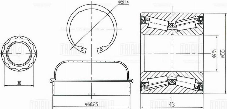 Trialli CS 1571 - Комплект подшипника ступицы колеса autodnr.net