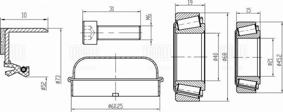 Trialli CS 1587 - Комплект подшипника ступицы колеса autodnr.net