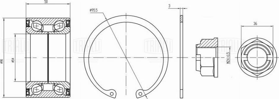 Trialli CS 1594 - Комплект подшипника ступицы колеса avtokuzovplus.com.ua