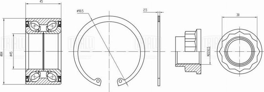 Trialli CS 1973 - Комплект подшипника ступицы колеса avtokuzovplus.com.ua