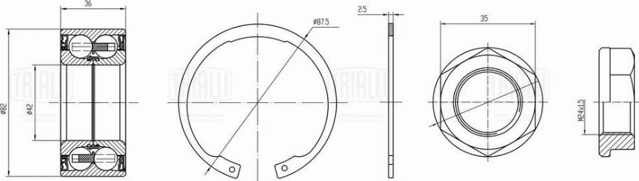 Trialli CS 2070 - Комплект подшипника ступицы колеса avtokuzovplus.com.ua