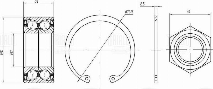 Trialli CS 2076 - Комплект подшипника ступицы колеса autodnr.net